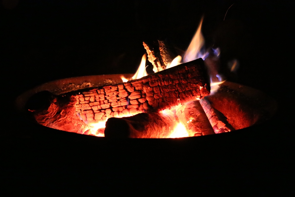 campfire at du gouffre