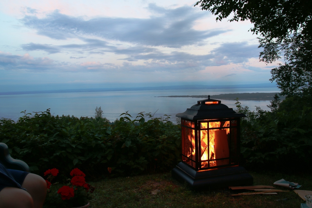 view over Baie St Paul at night