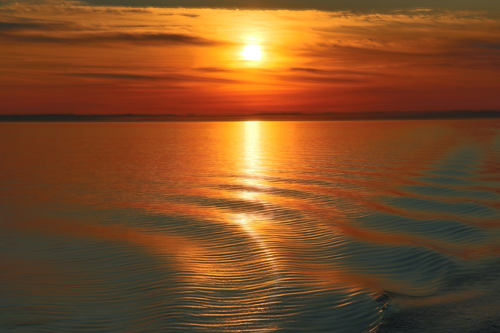 sundown on the ferry