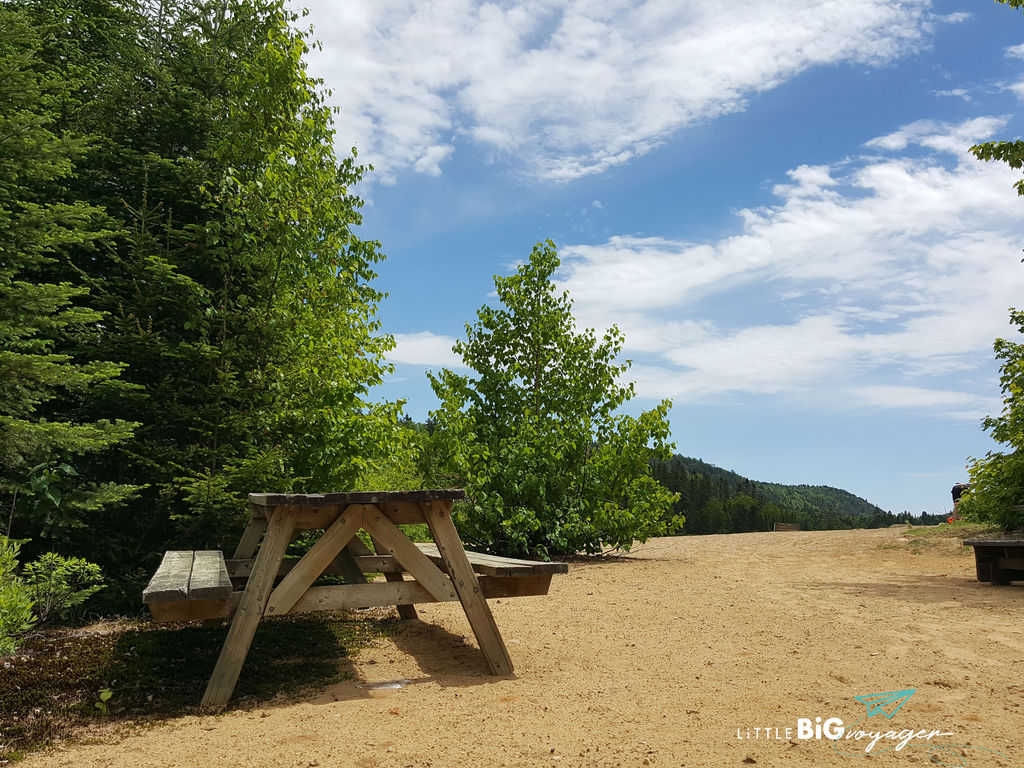 Bench at the main beach of Lac Provost