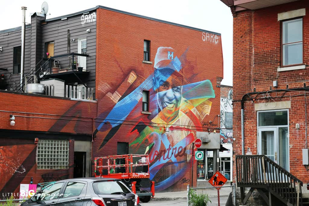 sports man mural Montreal